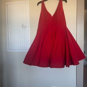 Mac Duggal Red A-Line V-Neck Cocktail Dress